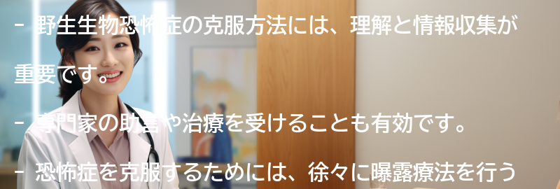 野生生物恐怖症を克服するための方法の要点まとめ