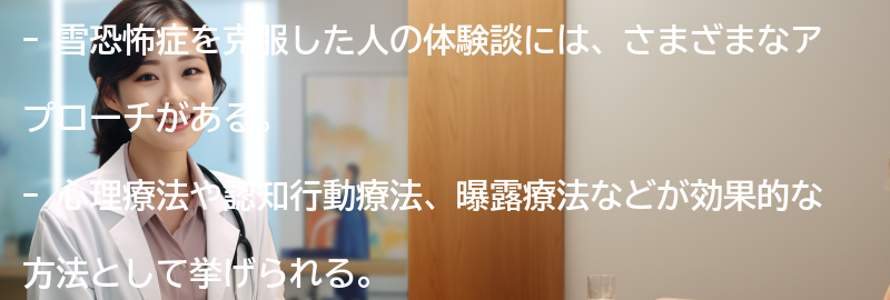 雪恐怖症を克服した人の体験談の要点まとめ