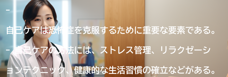 恐怖症を克服するための自己ケアの重要性の要点まとめ