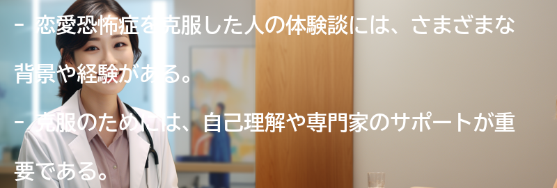 恋愛恐怖症を克服した人の体験談の要点まとめ