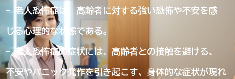 老人恐怖症の症状と特徴の要点まとめ