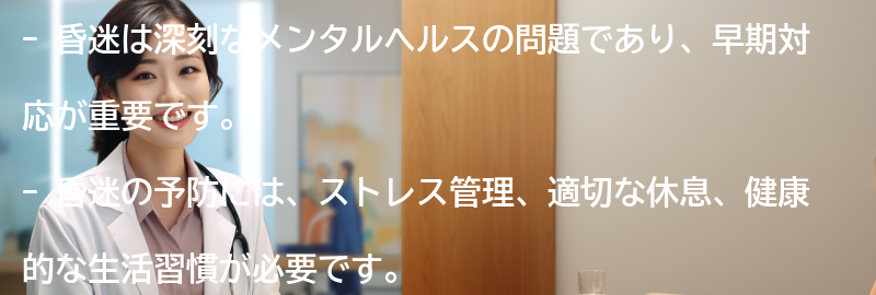 昏迷の予防と早期対応の要点まとめ