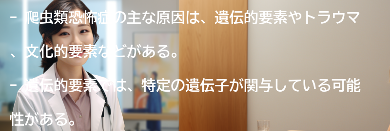 爬虫類恐怖症の主な原因は何ですか？の要点まとめ