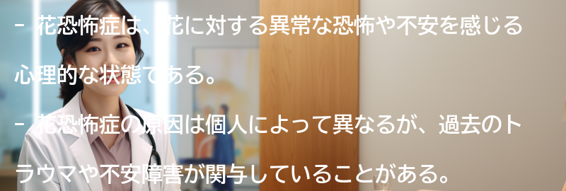 花恐怖症を克服するためのヒントとアドバイスの要点まとめ