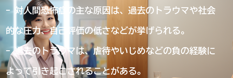 対人間恐怖症の主な原因とは？の要点まとめ